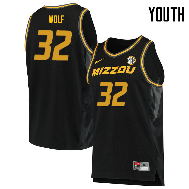 Youth #32 Adam Wolf Missouri Tigers College Basketball Jerseys Sale-Black - Click Image to Close